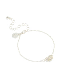 Silver Plated Brass Cubic Zirconia Single Pebble Bracelet - link has visual effect only