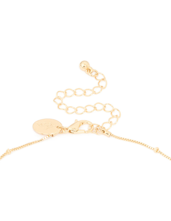 Gold Cubic Zirconia Cluster Y-Necklace