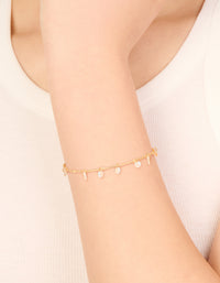 Gold Cubic Zirconia Cluster Y Bracelet - link has visual effect only