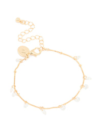 Gold Cubic Zirconia Cluster Y Bracelet - link has visual effect only