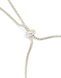 Silver Cubic Zirconia Rectangle Toggle Bracelet - link has visual effect only