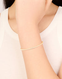 Gold Plated Cubic Zirconia Small Square Tennis Bracelet - link has visual effect only