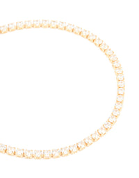 Gold Plated Cubic Zirconia Small Square Tennis Bracelet - link has visual effect only