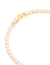 Gold Plated Cubic Zirconia Small Square Tennis Bracelet - link has visual effect only