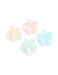 Pastel Pearlised Frangipani Flower Tropical Claw Clips 4-Pack - link has visual effect only