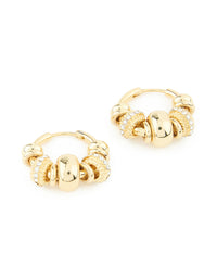 Gold Plated Diamante Rondell Hoop Earrings - link has visual effect only