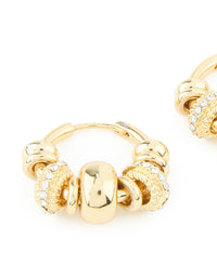 Gold Plated Diamante Rondell Hoop Earrings - link has visual effect only