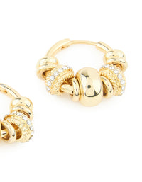 Gold Plated Diamante Rondell Hoop Earrings - link has visual effect only