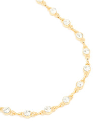 Gold Plated Diamante Circles Necklace - link has visual effect only