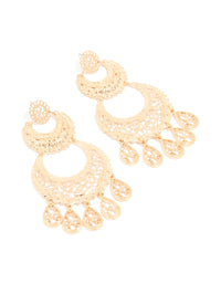 Gold Textured Drop Earrings - link has visual effect only