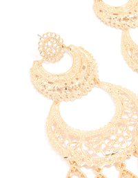 Gold Textured Drop Earrings - link has visual effect only