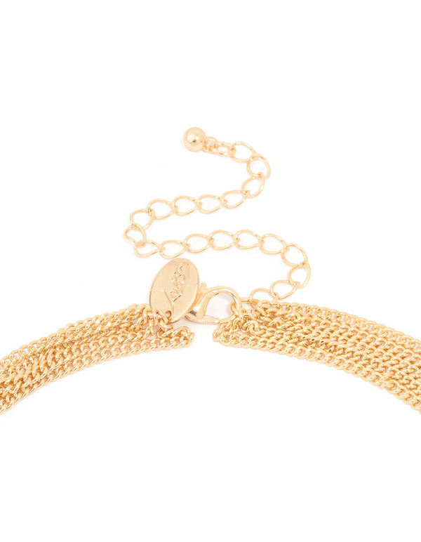 Gold Statement Circle Pendant Necklace