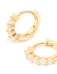 Gold Plated Cubic Zirconia Hugge Earrings - link has visual effect only