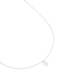 Silver Plated Brass Cubic Zirconia Letter S Necklace - link has visual effect only