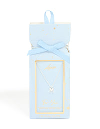 Silver Plated Brass Cubic Zirconia Letter M Necklace - link has visual effect only