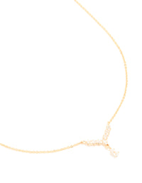 Gold Plated Cubic Zirconia Waterdrop Pendant Necklace - link has visual effect only