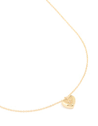 Gold Plated Cubic Zirconia Heart Locket Necklace - link has visual effect only