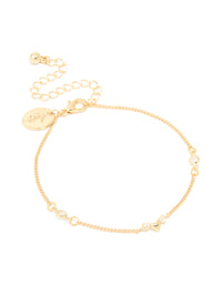 Gold Plated Cubic Zirconia Mini Heart Bracelet - link has visual effect only
