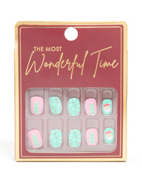 Santa & Festive Tree Press-On Nail Set - link has visual effect only