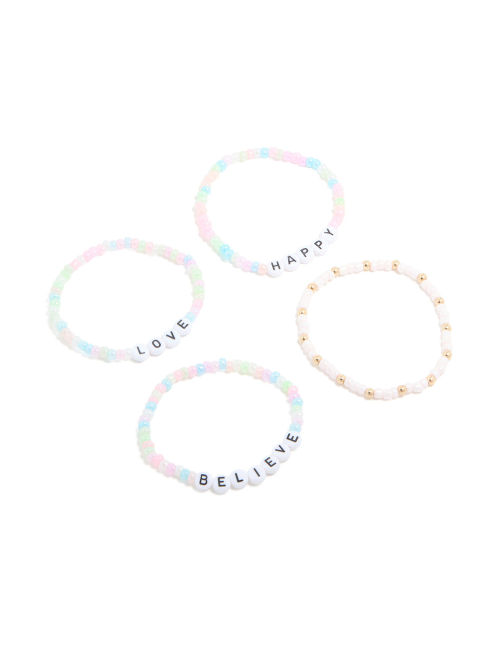 Kids Beaded Love Stretch Bracelet Pack