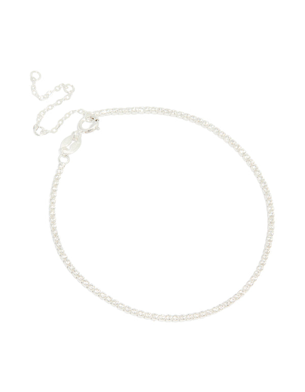 Sterling Silver Cubic Zirconia Tiny Tennis Bracelet