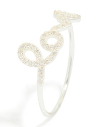 Sterling Silver Cubic Zirconia Love Ring - link has visual effect only