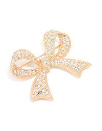 Gold Diamante Cluster Bow Brooch - link has visual effect only