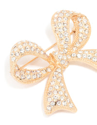 Gold Diamante Cluster Bow Brooch - link has visual effect only