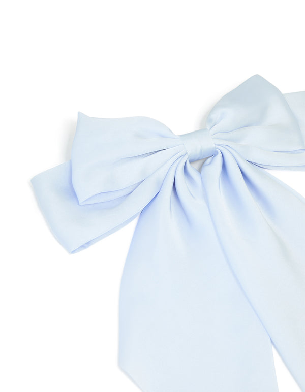 Light Blue Fabric Bow Clip