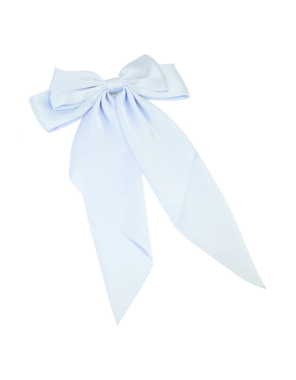 Light Blue Fabric Bow Clip