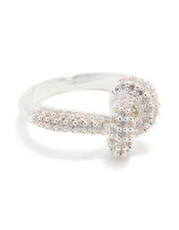 Silver Plated Cubic Zirconia Modern Knot Ring - link has visual effect only