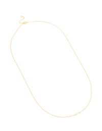 Gold Plated Sterling Silver Tiny Pearl Pendant Necklace - link has visual effect only