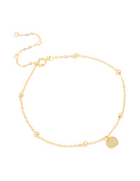 Gold Plated Sterling Silver Disc & Ball Charms Bracelet - link has visual effect only