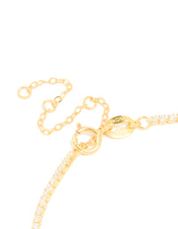Gold Plated Sterling Silver Cubic Zirconia Tiny Tennis Bracelet - link has visual effect only