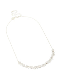 Silver Cubic Zirconia Flower & Vine Necklace - link has visual effect only