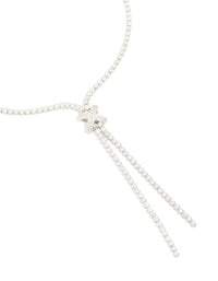 Silver Cubic Zirconia Knotted Y-Necklace - link has visual effect only