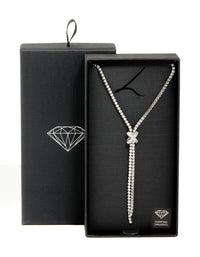 Silver Cubic Zirconia Knotted Y-Necklace - link has visual effect only