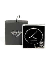 Silver Cubic Zirconia Tennis Toggle Bracelet - link has visual effect only