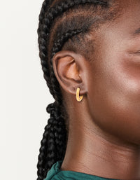 Waterproof Gold Plated Stainless Steel Oval Clicker Hoop Earrings - link has visual effect only