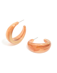 Brown Acrylic Marble Hoop Earrings - link has visual effect only