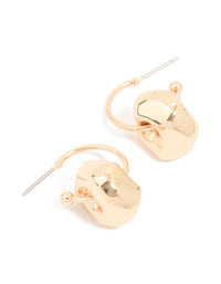Gold Organic Rondell Huggie Earrings - link has visual effect only