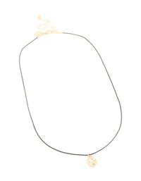 Gold Molten Pendant Cord Necklace - link has visual effect only