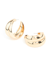 Gold Bold Double Open Hoop Earrings - link has visual effect only