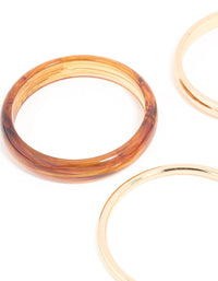 Gold & Brown Acrylic Bangles 4-Pack - link has visual effect only