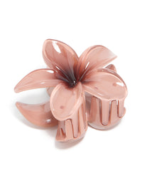 Brown Frangipani Flower Hair Claw Clip - link has visual effect only