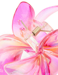 Pink Organic Iridescent Frangipani Hair Claw Clip - link has visual effect only