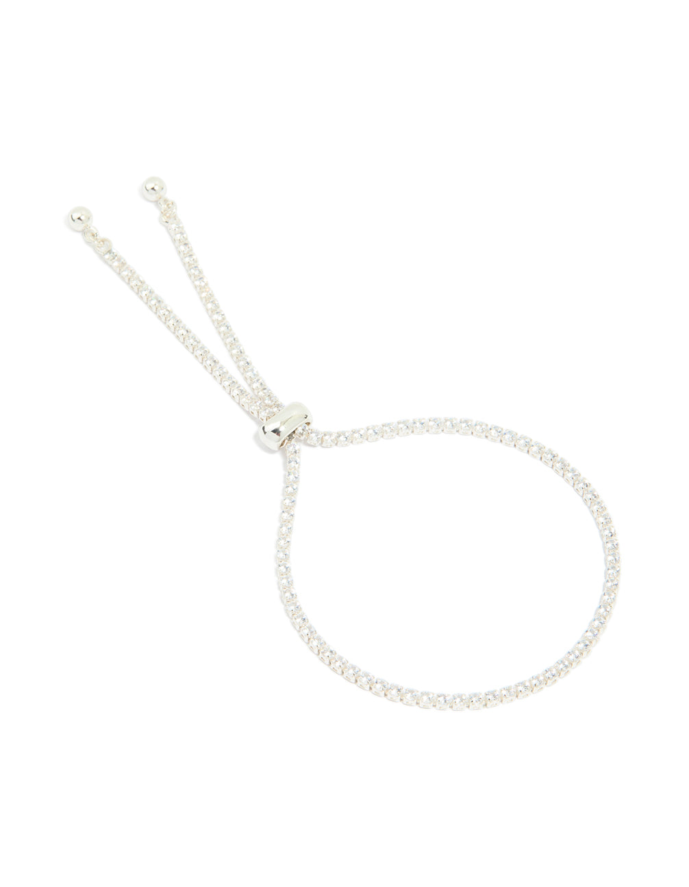 Silver Plated Cubic Zirconia Toggle Bracelet