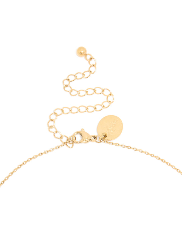 Waterproof Mixed Metal Plated Stainless Steel Open Pearl Pendant Necklace