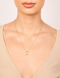 Waterproof Gold Plated Stainless Steel Large Bubble Letter F Necklace - link has visual effect only