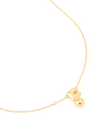 Waterproof Gold Plated Stainless Steel Large Bubble Letter F Necklace - link has visual effect only